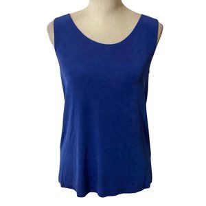Drapers & Damons Tank Top Womens Medium Solid Blue Sleeveless Scoop Neck